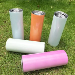 Düz UV Renk Değiştirme Tumbler Süblimasyon 20oz Sıska Tumblers Boş Paslanmaz Çelik Çift Katmanlı Kupa Bardak Doğum Günü Hediyesi Arkadaşınız