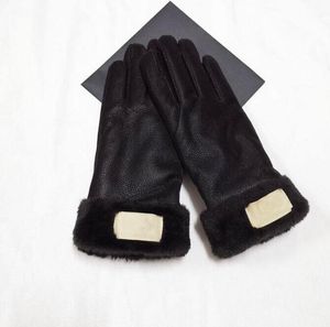 High-quality winter leather gloves and wool touch screen rabbit fur cold - resistant warm sheepskin fingers a329