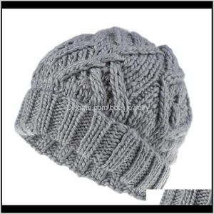 Beanie/Skull Hats Caps Hats, Scarves & Gloves Fashion Aessoriesunisex Winter Warm Twist Knitted Beanie Hat Rhombus Plaid Chunky Weave Solid C