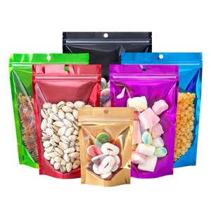 8 Size Resealable Mylar Stand Up Bag Aluminum Foil Pouches Self Sealing Bags Food Storage Bags For Beans Coffee Snack LX4292