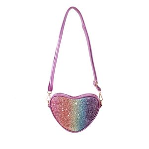 Womens Purses and Handbags Shiny Sequin Heart Crossbody Bags for Women Mini Coin Pouch Ladies Laser Pures and Bags