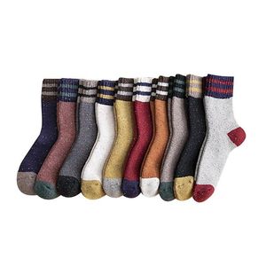 Men's Socks Autumn Winter Japanese Style Wholesale Point Yarn Cushion Crew Women Thicker Warm Woolen