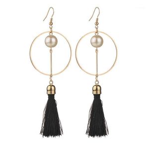 Gold Color Tassel Earrings Long Red Blue Black White Party Vintage Jewlery Wholesale Womens Girls Gift Drop Dangle & Chandelier