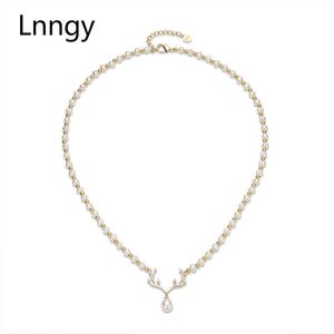 Weißer Perlenkragen großhandel-14k Gold gefüllt Kette Halsketten cm Pendelles Kragen Natürliche Süßwasser Weiß Perle Geweih Halskette Frauen Schmuck
