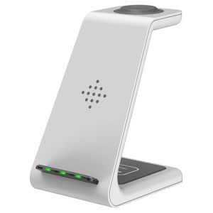 Caricabatterie wireless multifunzionali 3 in 1 da 20 W per caricabatterie da tavolo per cuffie per telefono cellulare in bianco e nero 2 colori 71129A