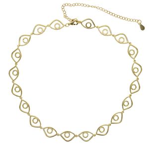 Turkish Eye Links Chain 35 + 10cm Gargantilha Colares Lucky Símbolo Partido Geométrico Jóias Para Colar Todo Personalizado