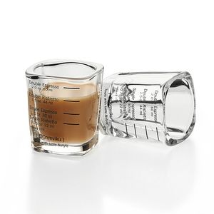 Quadrado Expresso Espessado Glass Jigger Onça 60ml graduado medindo copo de café concentrado de café