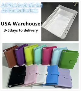 Local Warehouse! A6 Notebook Binder Loose Leaf Notebooks Refillable 6 Ring for A6 Filler Paper Binder Cover Clear Binder Pockets US Stock on Sale