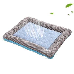 Cão esfriando esteira verão fresco sentimento cama cama para médio e grandes cães gatos respirável doméstico sofá animal de estimação pet pad 210915