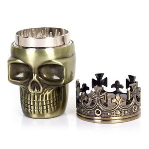 Raucherzubehör Totenkopfmühle King Tobacco Herbal Kräutermühlen 3-teilig Metallgröße 75 mm * 40 mm Zum Rauchen verwendet