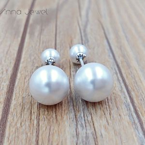 Hot designer jewelry Authentic 925 Sterling Silver Drops White Crystal Pearl Stud Earring Pandora Earrings luxury women Valentine day birthday gift 290747WCP