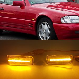 1Pair Dynamic Amber LED Side Marker Light Blinker Turn Signal Lamps For Mercedes Benz W201 190 W124 W202 W140 R129