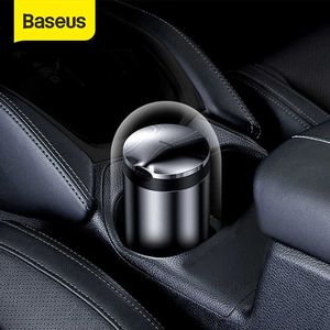 Baseus Car Ashtray Przenośne LED Light Papert E-Ashes Holder do samochodów Płomień Dostosowywanie wysokiej jakości akcesoria samochodowe 210724