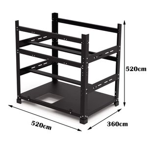 Open Mining Rig Frame per 12 GPU Mining Case Rack Staffa scheda madre ETH/ETC/ZEC Ether Strumento accessorio 3 strati