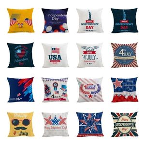 Kuddefodral Linne Amerikansk Independence Dag Pillowcase Soffa Bilkudde Cover Holiday Celebration Goddess of Liberty Home Textiles T2i52079