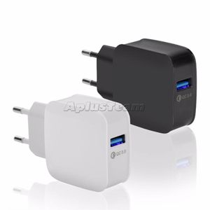 Snabb Användbar BK370 Snabbladdning QC 3.0 Högkvalitativ väggladdare 5V / 9V / 12V 18W 1 port med US EU-kontakt för iPhone Mobiltelefon Smartphone Universal Rapid Home Adapter