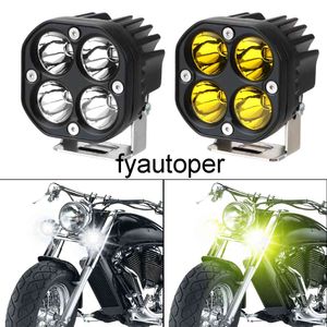 Car Fog Lamp White/Yellow 3 Inch Led Work Light Bar Square Spotlight For 4x4 Offroad Tractors Motorcycle Driving Lights