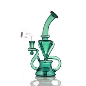 9 polegadas Recycler Glass Bong Tornado Hookah Ratazinhas Reciáveis Fumando cachimbo de água Bongos de cachimbo de 4 mm de 14 mm com tigela ou quartzo Banger