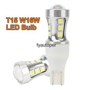 T15 LED-signallampa W16W-lampa CANBUS 6000K Vit 12V Bilåterväska Ljus 2PCS 3030 18SMD Super Bright 1000lm