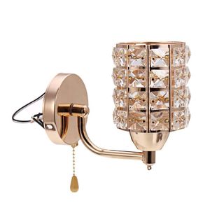 Lampada da parete AC85-265V LED Corridoio di cristallo Lampade da parete Interruttore a catena per interni Luci di lusso in oro argento per interni Soggiorno