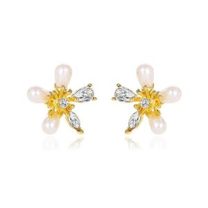 Femmes perle fleur modèle boucles d'oreilles doux affaires vent Floral diamant oreille clou fête européenne cadeau alliage plante boucle d'oreille bijoux accessoires