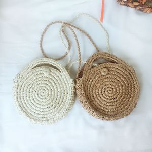 HBP Non-Brand Bag Japanese Korean literature and art Feng Shui bucket woven straw small fresh beach womens slant span spor