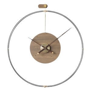 Nordic Luxury Wall Clock Modern Design Silent Large Clocks Home Decor Creative Wood Metal Watch Living Room Decoration 211130