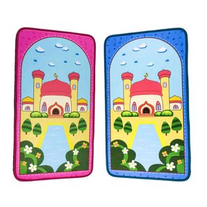 Barn Barn Bön Matta Islamisk Muslim Mjuk Tjock Bön Rug Matta Tapis De Priere Muslim Bön Matta Sajda Gift Sajadah 210330