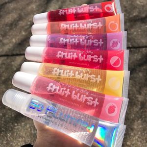 Fruit Lip Plumping Oil Lip Gloss Fuktgivande Glänsande Vitamin E Mineral Läppvård Balsam Långvarig Skönhetssmink 20st