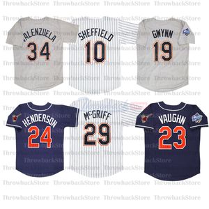 Retro SanDiego 1998 Home Jersey 19 Tony Gwynn 10 Gary Sheffield 31 Dave Winfield 34 Fernando Valenzuela Jerseys