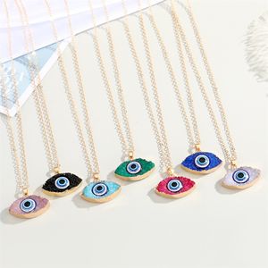 Fashion Color Turkish Devil Eye Pendant Necklaces for Women Simple Resin Eyes Charm Jewelry on the neck ojo turco collier Chain necklace Gifts