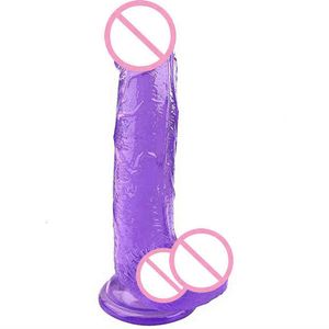 Nxy Sex Products Dildos Translucent Soft Jelly Big Dildo Realistic Nep Lul Penis Butt Plug Toys for Women Men Vagina Anal Massage Consolador 1227