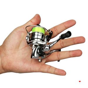Baitcasting Reels 1 PCS Mini 100 Wheel Small Spinning Metal Body With Line Reel Fishing Gear For Vessels
