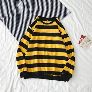 Women's Hoodies & Sweatshirts Autumn Winter Hoodies Round Neck Stripe Sweatshirt Pullover Tops Long Sleeved Loose Casual Hoodies Sudadera Mu