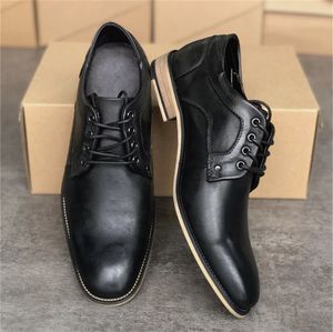 Designer Oxford Shoes Top Quality Black Calfskin Derby Dress Shoe Formal Wedding Low Heel Lace-up Business Office Trainers Size 39-47 038