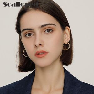 Vintage Gold Cross Twist Circle Hoop Earrings Female 2021 Trendy Personality Dangle Ear Rings Women Charm Jewelry & Huggie