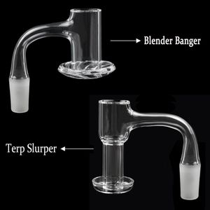 Tam Kaynak Eğimli Kenar Terp Slurpers Blender Sigara Kuvars Banger 10mmm 18mm 18mm 22mmod İki Stil Çivi Dab teçhizat Cam Bongs