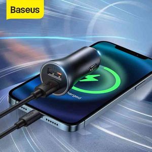 Wholesale dual pd car charger for sale - Group buy Baseus W USB Type C Dual Port Car Charger Quick Charge QC PD Phone Adapter For iPhone12 Xiaomi