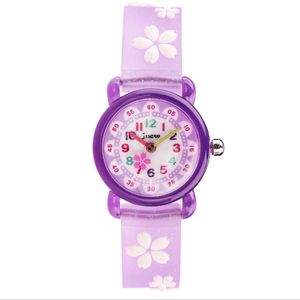 JNEW Brand Quartz Childrens Watch Loverly Cartoon Boys Girls Students Watches Silicone Band Candy Colour Wristwatches Cute Children Days Gift