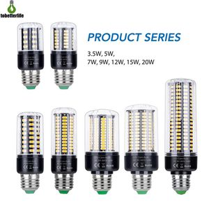 E27 LED الذرة المصباح 3.5W 5W 7W 9W 12W 15W 20W 5736 85-265V إضاءة المنزل غرفة نوم لا وميض