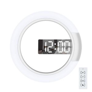 Desk & Table Clocks Creative 3d Led Digital Watch Clock Alarm Mirror Hollow Wall Modern Temperature Date Night Light For Home Decoration