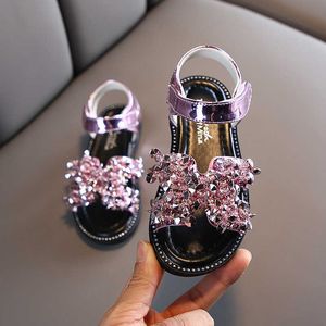 Kids Shoes Baby Girls Sandals Summer Crystal Shiny Princess Sandals for Girls Children Shoes Slides Sandalias zapatos nia 21-36 210713