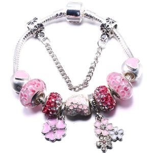 High Quality Murano Crystal Beads Bracelets With Silver Color Charm Bangles For Women Pulsera Christmas Gift Jewelry