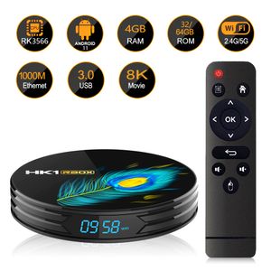 HK1 RBOX R3 RK3566 Quad Core Android 11 TV Box 4K 1000M 4GB 32GB 2.4G 5G Dual Wifi BT4 lettore video in streaming