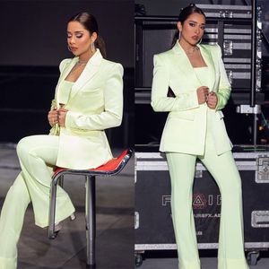 Lato Matka Birdosz Spodnie Garnitury Mint Green Street Celebration Blazer Set Evening Party Prom Wedding Nosić 2 sztuki