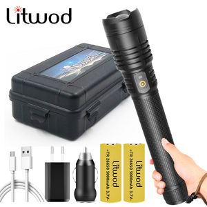 z20 XHP90.2 Aluminum Tactical LED Flashlight USB Rechargeable Zoom Torch Power Bank Function 18650 or 26650 Battery Lantern