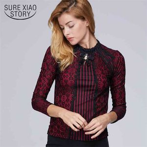 Plus size women tops lace blouse shirts blusas mujer de moda long sleeve autumn winter blouses 801G 50 210506