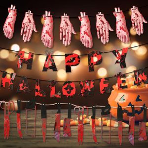 Horror Spooky Halloween Party Haunted House Hanging Garland Pennant Banner Decorazione di Halloween