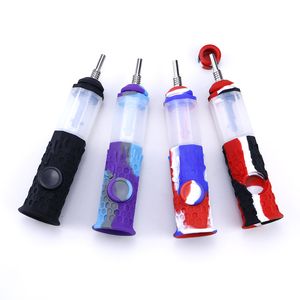 Pipe Nectar Collector kits Pen Other Smoking Accessories Titanium Nails Silicone pipes with Caps Oil Rigs Concentrate Tip