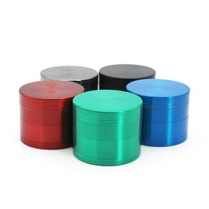 Moedores de pimenta Herb Metal Ginder 40mm 50mm 55mm 63mm Ferramenta de tabaco de 4 camadas para fumar 5 cores Liga de zinco CNC Dentes Ferramentas coloridas